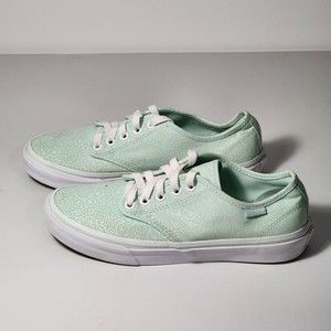 Vans Green Camden Tapestry Women's Lace Up Sneakers Size 7.5